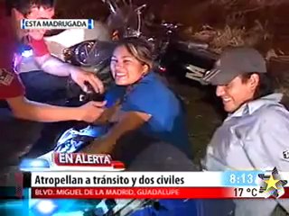 Ebrio atropella a tránsito y dos civiles