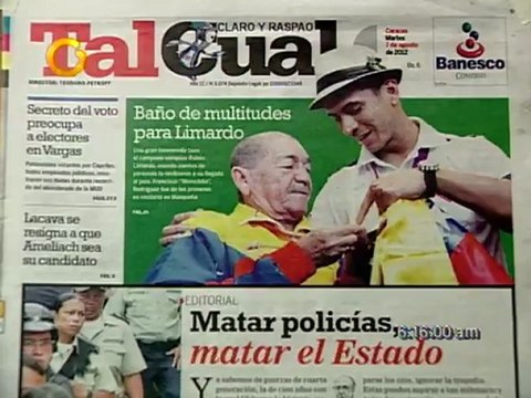 Titulares de Primera Página este 07 de Agosto