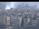 Syria فري برس حلب - حي بستان القصر -قصف بالطيران المروحي على الحي 7-8-2012