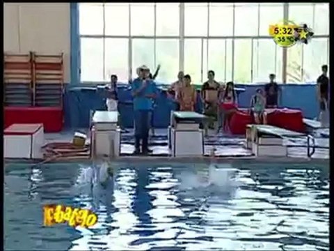 La Caja y Chicken en los clavados sincronizados