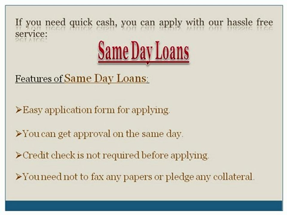 Same Day Loans Bad Credit – Short Term Loans - Instant Loans Today