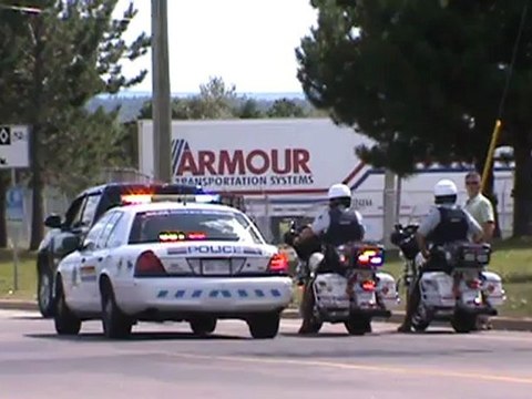 RCMP Motorcycle unit chasing Pontiac Torrent Moncton