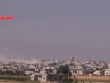 Syria فري برس حمص تلبيسة مقطع هاااام جدا القصف العنيف على المدينة بالطيران قنابل فوسفورية تستخدم في القصف  6-8-2012