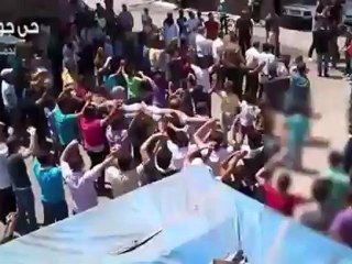 Syria فري برس دمشق جوبر تشييع الشهيدين مازن الرفاعي وعدنان جحى  6-8-2012 ج3
