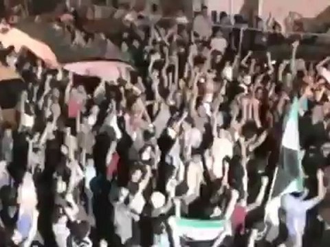 Syria فري برس دمشق-مظاهرة جامع زيد بعد التقائها مع مظاهرة الذهبية 8-8-2012