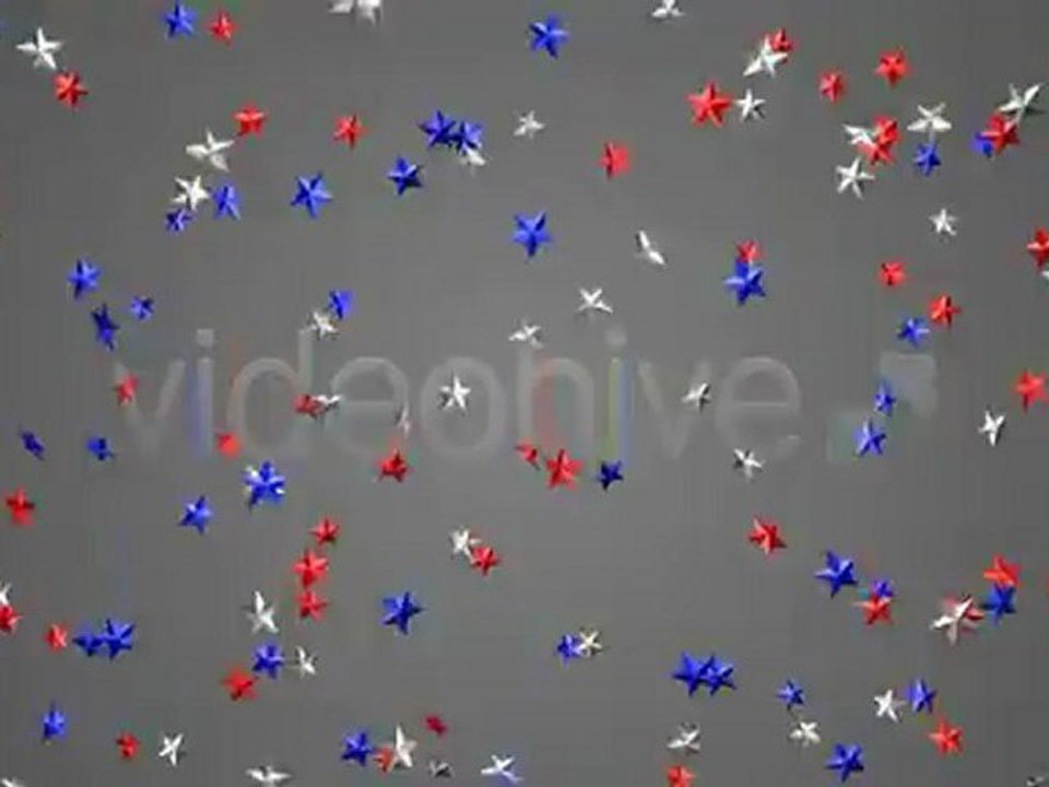 Red White Blue Stars Falling Overlay - Loopable Background