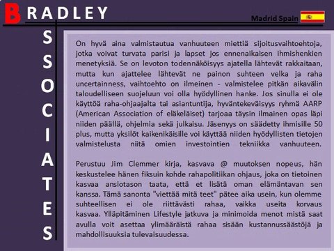 Bradley Associates Special Issue Investment EhdotuksiaEläkeläiset
