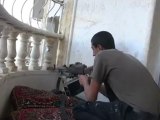Syria فري برس  ادلب احد عناصر لواء صقور الشام 9-08-2012
