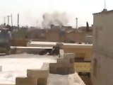 Syria فري برس  حلب تل رفعت لحظة سقوط القذيفة من الطائرة الحربية 9_8_2012