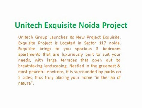 Unitech Exquisite |9899606065| Unitech Exquisite Noida New Apartments -Unitech Exquisite Noida Project Location