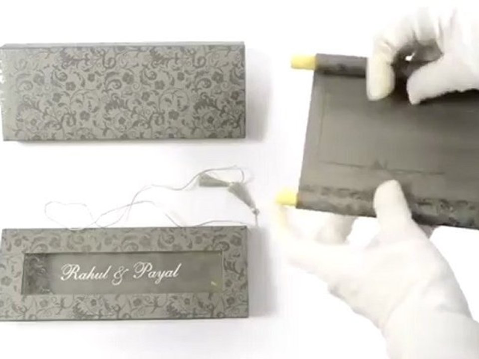 S988, Black Scroll Invitations