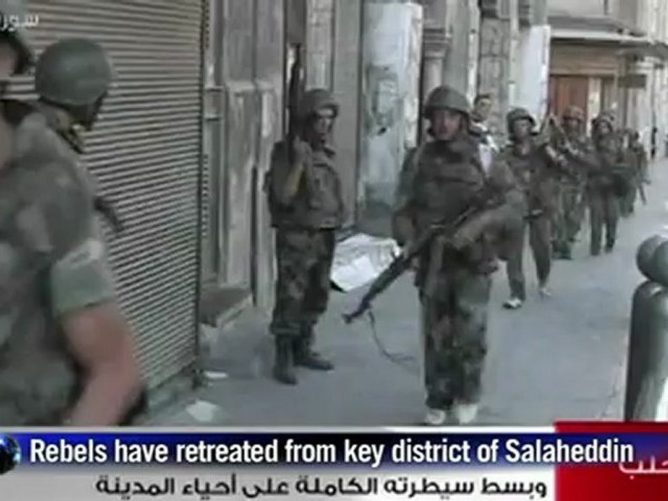 Syrian state TV shows soldiers fighting in Aleppo