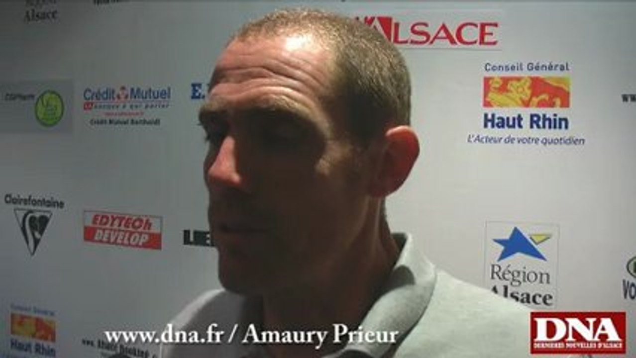 Damien Ott réagit après la victoire des SR Colmar devant Carquefou