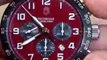 BEST BUY Victorinox Swiss Army Men's 24785.1000 Airboss Mach 6 Black Leather Automatic Chronograph Red Dial Watch