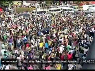 Jamaicans celebrate Usain Bolt's win in... - no comment