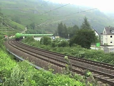 Züge Oberwesel, HGK Class 66, HGK 185, ERS 189, 111, 120, 3x 101, SBB Cargo Re482, 2x ICE-T 2x 460