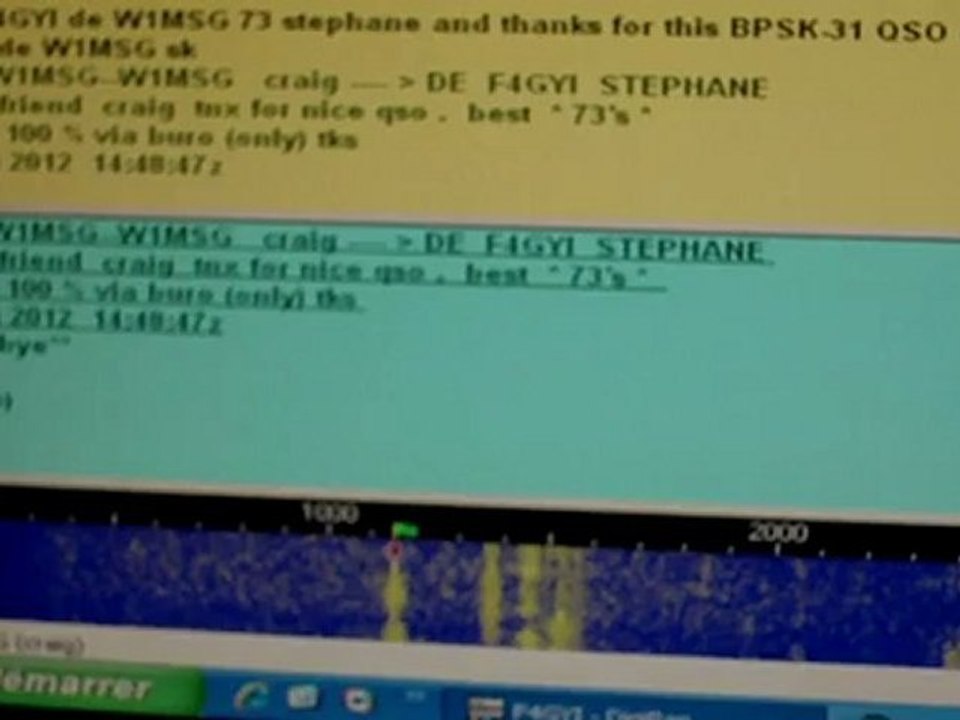 qso avec craig  W1MSG  oxford USA