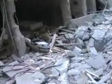 Syria فري برس حمص القديمة سقوط صاروخ ودمار هائل للمنازل والمحلات التجارية 12 8 2012 ج2