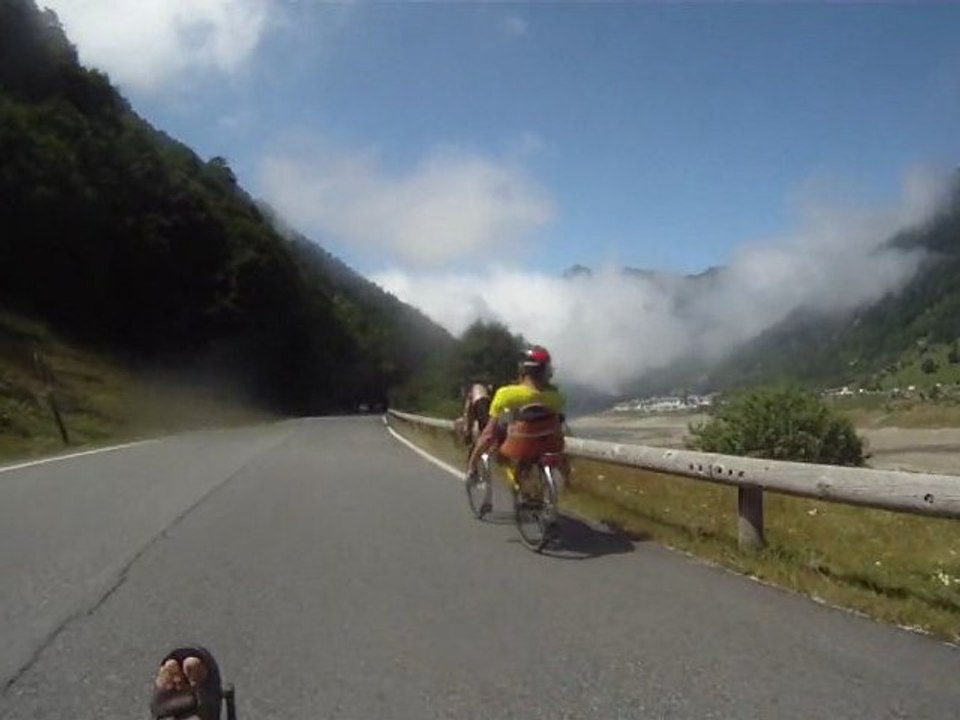 Descente du pourtalet en vélos couchés le 1 er aoüt 2012