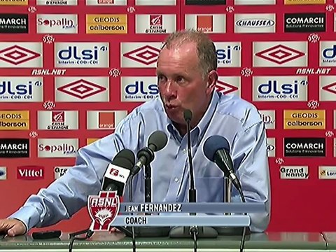 Conférence de presse AS Nancy Lorraine - Stade Brestois 29 : Jean FERNANDEZ (ASNL) - Landry CHAUVIN (SB29) - saison 2012/2013