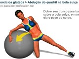 Abdução do quadril na bola suíça , exercicios musculação para gluteos