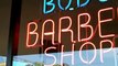 Old Fashioned Barber Shop - Bob's Barber Shop in Roseville, Michgian. Small shop with 2 barber chairs. Independent business. Making a living.