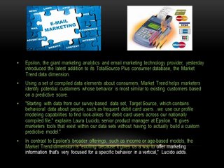 Epsilon Capital Management Headlines - Epsilon Enhances Consumer Database with Market Trend Data