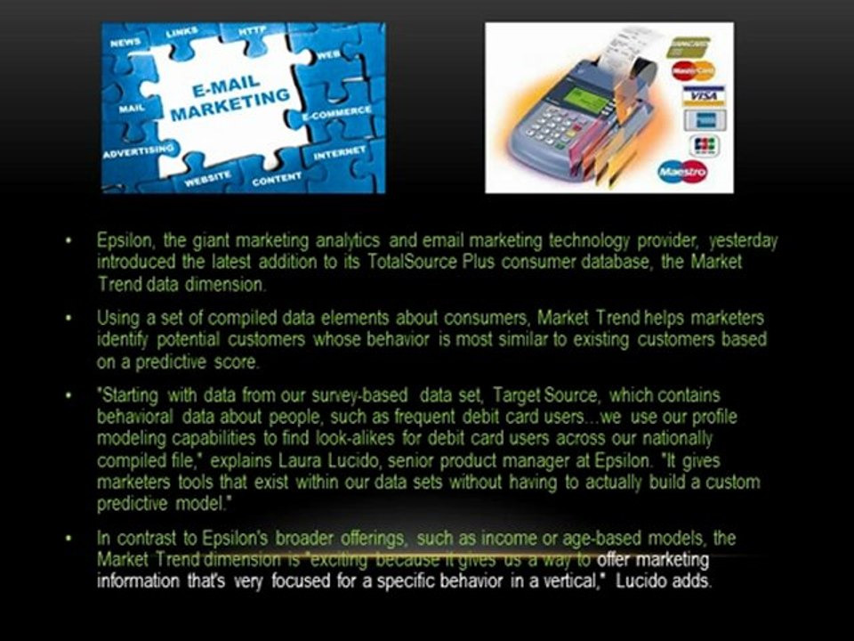 Epsilon Capital Management Headlines - Epsilon Enhances Consumer Database with Market Trend Data