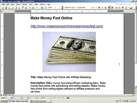Make Money Fast Online with Affiliate Marketing and Selling Ebooks
