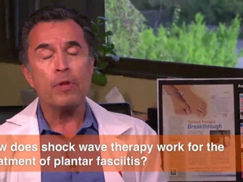 How does shock therapy work for the treatment of plantar fasciitis?