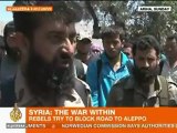 Syrian rebels bid to block road to Aleppo
