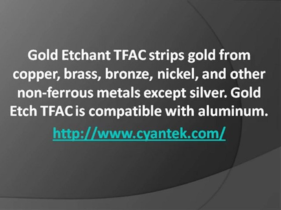 Gold Etchant for microelectronic circuits
