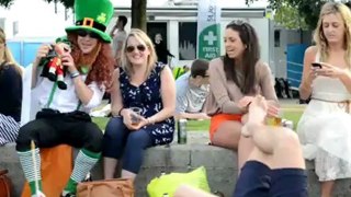 London 2012 Olympics - Funny Irish Fan dressed as Leprechaun and his Mascot Pt10