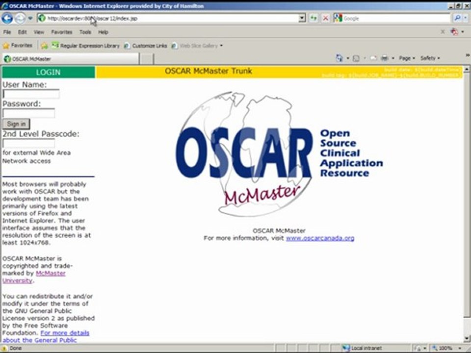 OSCAR - Logging onto the System
