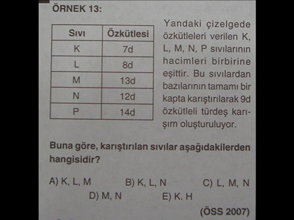 KÜTLE-HAC- YOĞ KONU ANLATIMI ( UĞUR DERSHANESİ)