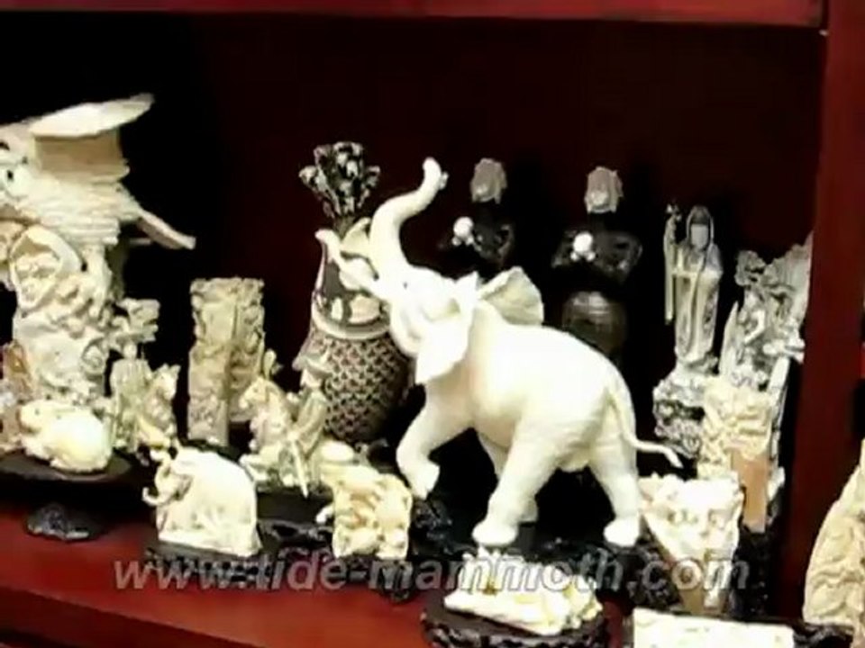 Mammoth Ivory Handcrafted Walking Elephant Carving 37480 (Master Piece)