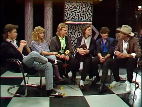 Kylie Minogue with Neighbours Cast at Countdown interview 1988