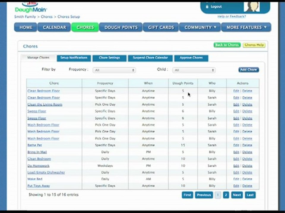 DoughMain: Chores Tracker, Allowance, Family Organization Tools