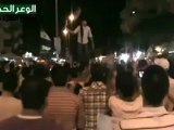 فري برس  حمص حي الوعر الجديد  ليلة القدر مظاهرة بمنتصف شارع الفردوس رااائعة     14 8 2012