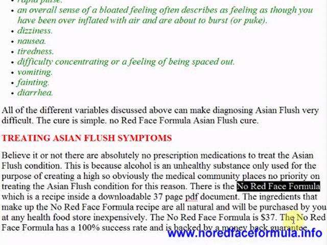 Asian Flush Symptoms