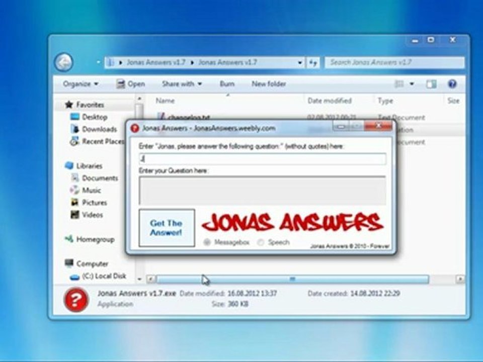 Jonas Answers - The FREE Offline Answering Machine