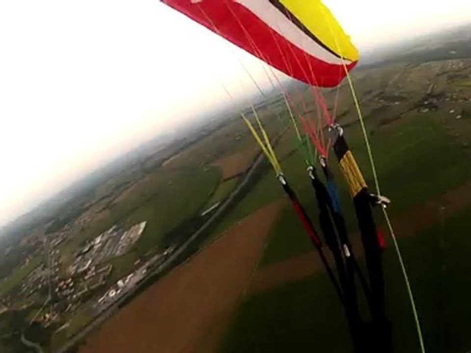 vol paramoteur (n°10) 360° et passage bas + couché de soleil