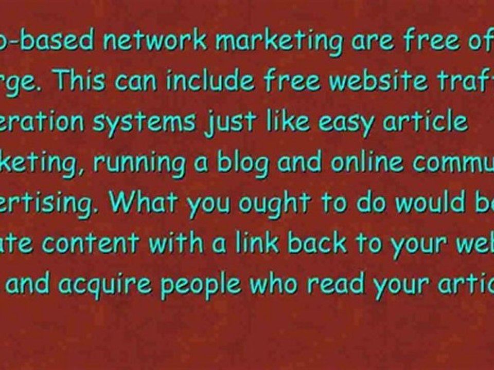 Web-Based Network Mktg Vs Network Mktg