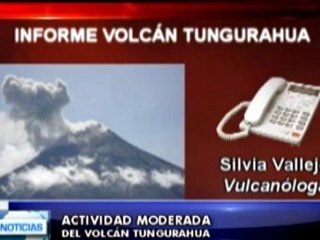 Actividad moderada registró el volcán Tungurahua