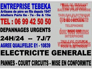 ELECTRICITE DEPANNAGE URGENT PARIS 14eme - TEL : 0761221515