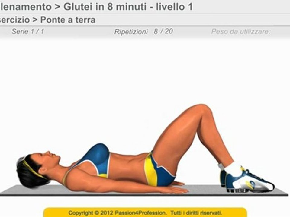 Glutei in 8 minuti - Rassodare glutei per l'estate
