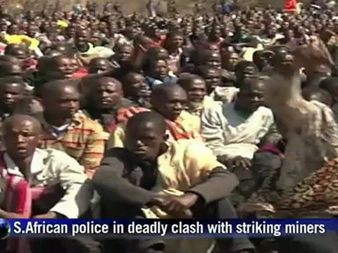 S.African police clash with striking miners