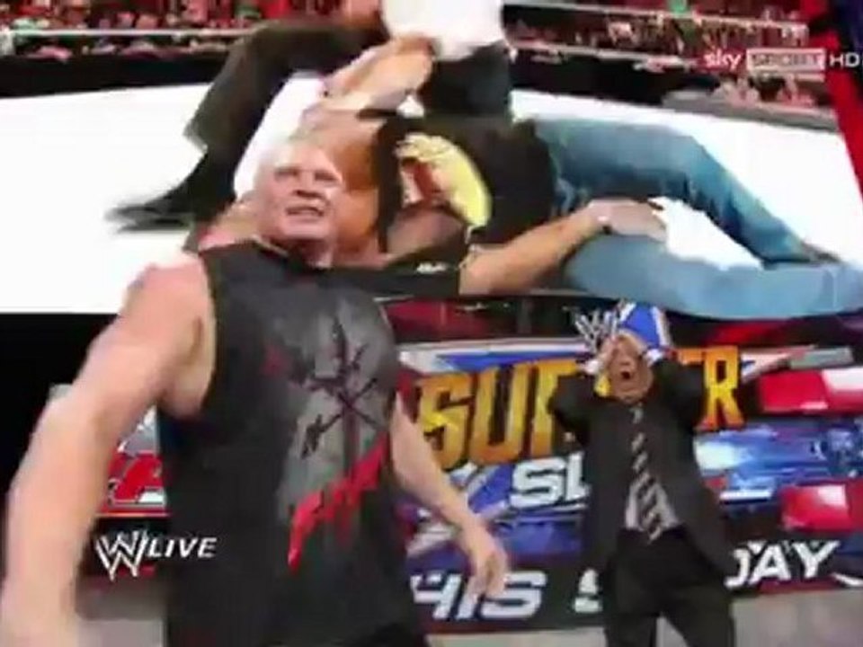 BROCK LESNAR BREAKS HBK´s ARM