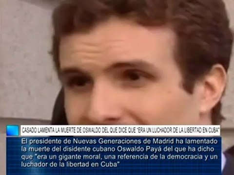 Casado lamenta la muerte de Oswaldo Payá del que dice que era un luchador de la libertad en Cuba