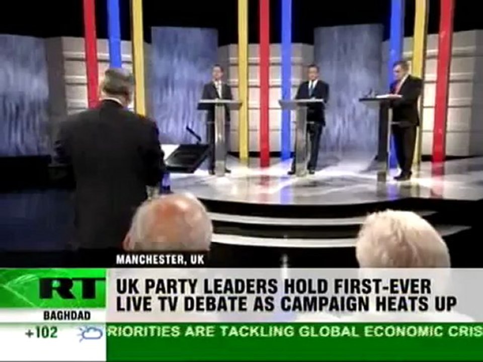 UK party leaders clash live in first-ever joint TV election debate